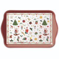 Tablett - Ornaments All Over Red