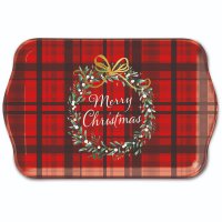 Tablett - Christmas Plaid Red