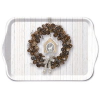 Tablett - Pine Cone Wreath