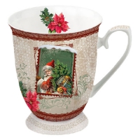 Porzellan-Tasse - Santa Stamp