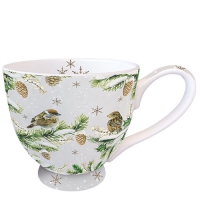Porzellan-Tasse - Sparrows In Snow
