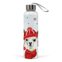 Glasflasche - Winter Lama