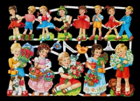 Glanzbilder - Kinder mit Blumen Glanzbilder - Kinder mit Blumen