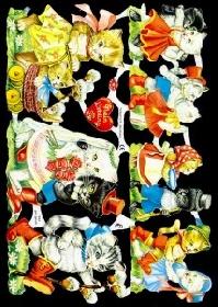 Glanzbilder - menschliche Katzen 50er J. Glanzbilder - menschliche Katzen 50er J.