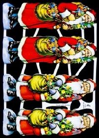 Glanzbilder - 4 Weihnachtsmänner quer Glanzbilder - 4 Weihnachtsmänner quer