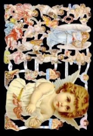 Glanzbilder mit Gold-Glimmer - großer Engel & viele kleine Engel Glanzbilder mit Gold-Glimmer - großer Engel & viele kleine Engel