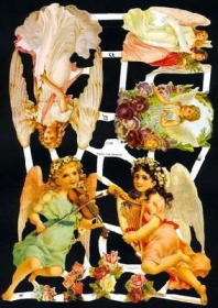 Glanzbilder mit Gold-Glimmer - verschiedene Engel Glanzbilder mit Gold-Glimmer - verschiedene Engel