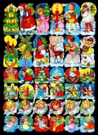 Glanzbilder mit Gold-Glimmer - 36 verschiedene Weihnachtsbildchen Glanzbilder mit Gold-Glimmer - 36 verschiedene Weihnachtsbildchen