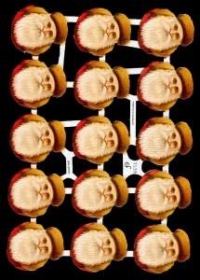 Glanzbilder mit Silber-Glimmer - 15 Weihnachtsmannköpfe Glanzbilder mit Silber-Glimmer - 15 Weihnachtsmannköpfe