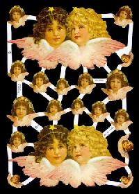 Glanzbilder - 2 x 2 große Engelköpfe Glanzbilder - 2 x 2 große Engelköpfe