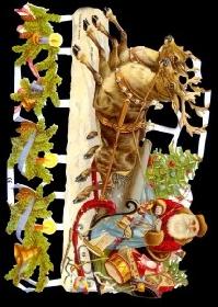 Glanzbilder - Schlitten mit Weihnachtsmann Glanzbilder - Schlitten mit Weihnachtsmann