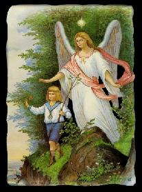 Glanzbilder - großer Schutzengel mit Kind Glanzbilder - großer Schutzengel mit Kind