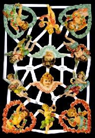 Glanzbilder - verschiedene Engel, 4 im Blumenherz Glanzbilder - verschiedene Engel, 4 im Blumenherz