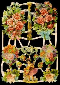 Glanzbilder - Blumen mit Elfe Glanzbilder - Blumen mit Elfe