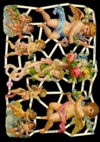 Glanzbilder mit Silber-Glimmer - Große und kleine Engel Glanzbilder mit Silber-Glimmer - Große und kleine Engel