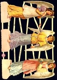 Glanzbilder - 3 große Engel auf je einer Wolke Glanzbilder - 3 große Engel auf je einer Wolke