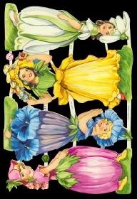 Glanzbilder - 4 Blumenmädchen Glanzbilder - 4 Blumenmädchen