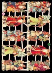 Glanzbilder mit Gold-Glimmer - 10 Weihnachtsmänner Glanzbilder mit Gold-Glimmer - 10 Weihnachtsmänner