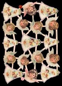 Glanzbilder - 9 Engelglocken und 10 Engelköpfe Glanzbilder - 9 Engelglocken und 10 Engelköpfe