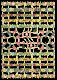 Glanzbilder mit Silber-Glimmer - Blumenbänder und Blumenecken