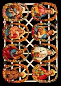 Glanzbilder mit Silber-Glimmer - 8 Bilder mit Heiligen Glanzbilder mit Silber-Glimmer - 8 Bilder mit Heiligen