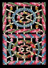 Glanzbilder mit Silber-Glimmer - 4 ovale Rahmen, 8 Borten und 2 Blumenbanner