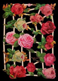 Glanzbilder mit Silber-Glimmer - 12 Rosen