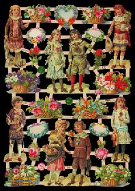 Glanzbilder - Kinder mit Blumen Glanzbilder - Kinder mit Blumen
