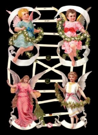 Glanzbilder mit Gold-Glimmer - 4 große bunte Engel Glanzbilder mit Gold-Glimmer - 4 große bunte Engel