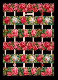 Glanzbilder mit Silber-Glimmer - 6 Rosenborden