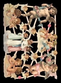 Glanzbilder - 6 mittelgroße Engel und 6 Engelköpfe Glanzbilder - 6 mittelgroße Engel und 6 Engelköpfe