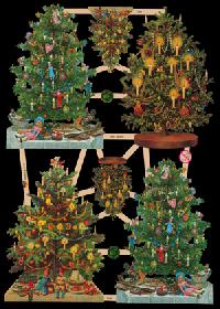Glanzbilder - 4 größere und 2 Weihnachtsbäume Glanzbilder - 4 größere und 2 Weihnachtsbäume