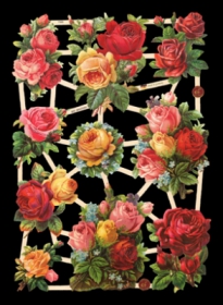 Glanzbilder mit Silber-Glimmer - 10 Rosensträuße