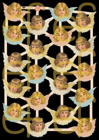 Glanzbilder mit Gold-Glimmer - 20 Engelköpfe Glanzbilder mit Gold-Glimmer - 20 Engelköpfe