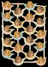 Glanzbilder mit Silber-Glimmer - 20 Engelköpfe Glanzbilder mit Silber-Glimmer - 20 Engelköpfe