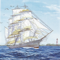 Servietten 33x33 cm - Sailing Ship