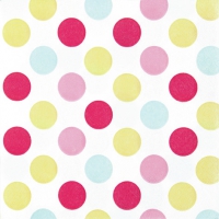 Servietten 33x33 cm - Maxi Dots pastel