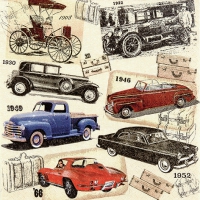 Servietten 33x33 cm - Classic Cars