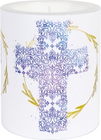 Dekorkerze - Cross blue