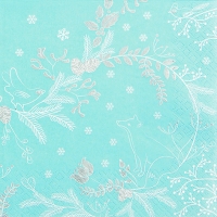 Servietten 33x33 cm - Winter Woods blue