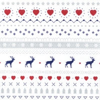 Servietten 33x33 cm - Winter Pattern white