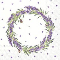 Servietten 25x25 cm - LAVENDER WREATH
