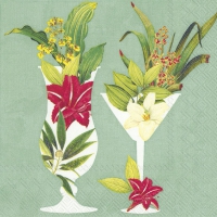 Servietten 25x25 cm - COCKTAILS IN PARADISE mint