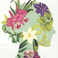 Servietten 25x25 cm - DREAMING OF PARADISE mint