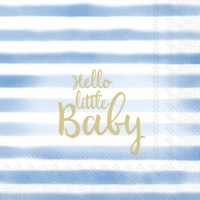 Servietten 25x25 cm - HELLO LITTLE BABY light blue Servietten 25x25 cm - HELLO LITTLE BABY light blue