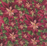 Servietten 25x25 cm - POINSETTIA VINTAGE green Servietten 25x25 cm - POINSETTIA VINTAGE green