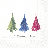 Servietten 25x25 cm - COLOURFUL CHRISTMAS TREES
