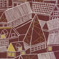 Servietten 25x25 cm - KUJIILA red gold