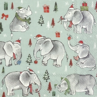 Servietten 25x25 cm - WILD CHRISTMAS light blue