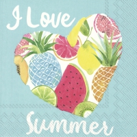 Servietten 25x25 cm - I LOVE SUMMER turquoise Servietten 25x25 cm - I LOVE SUMMER turquoise